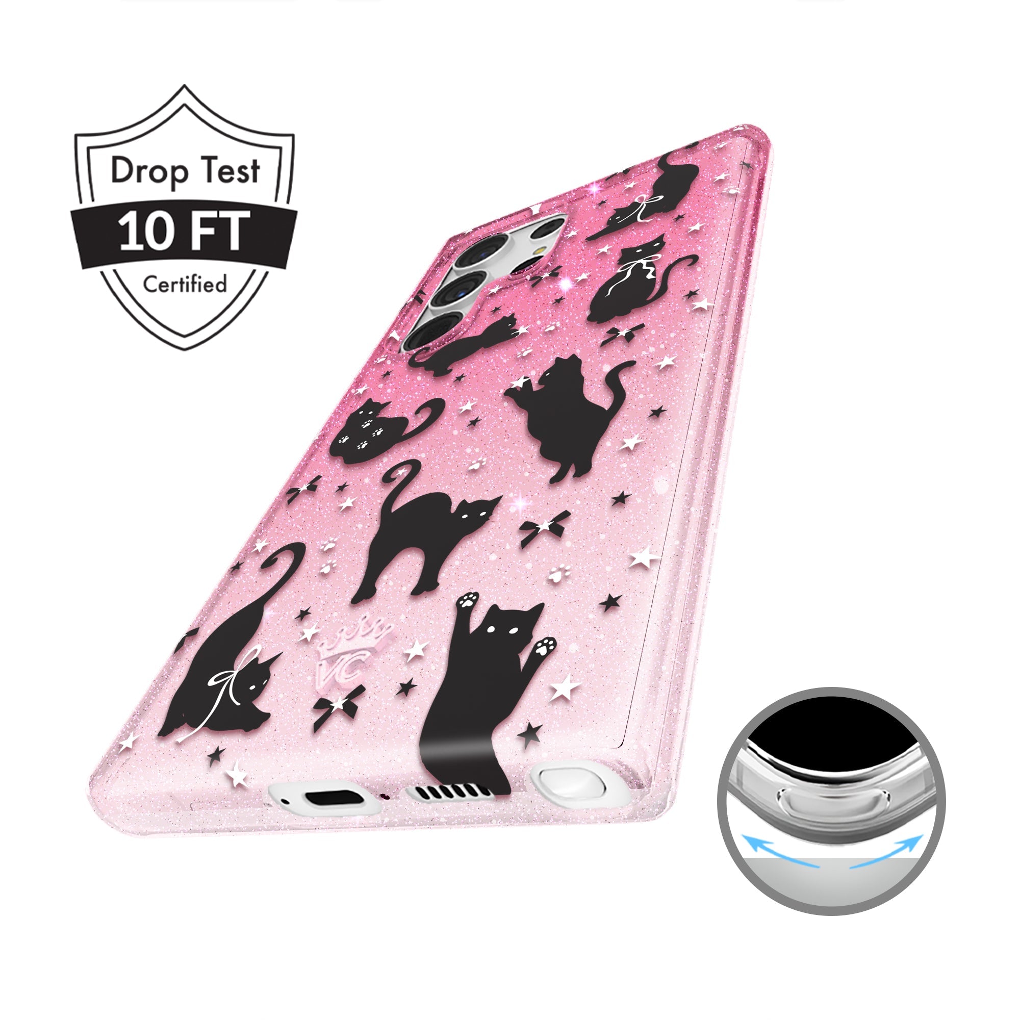 Lucky Kittens Glitter Samsung Case