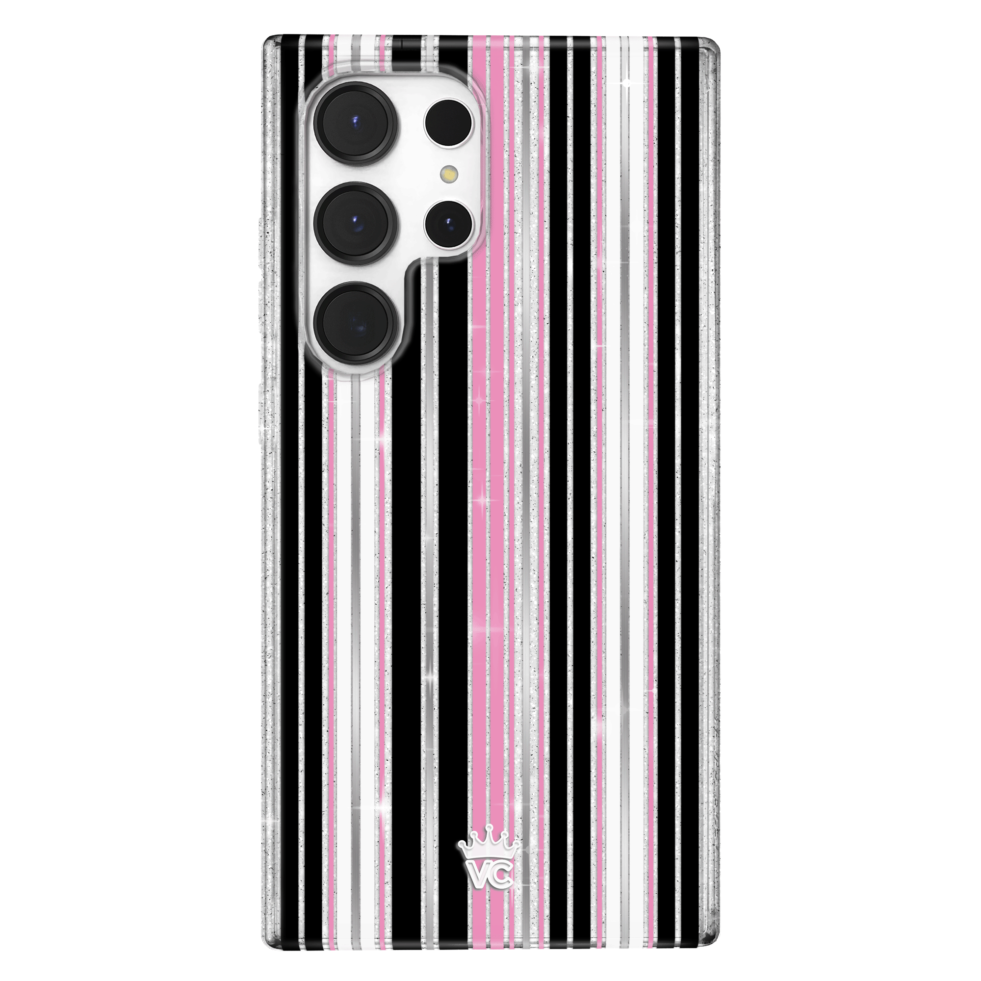 Pretty Punk Stripes Glitter Samsung Case