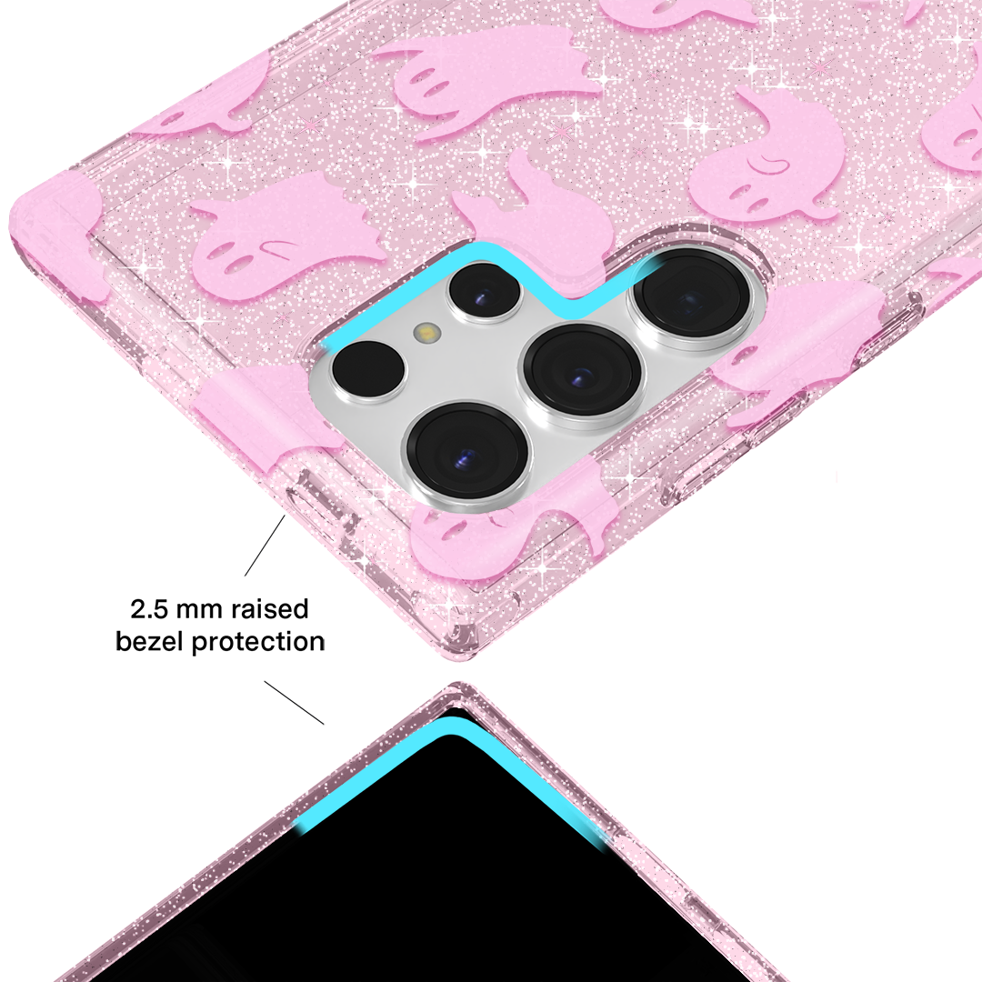 Ghosted Pink Glitter Samsung Case