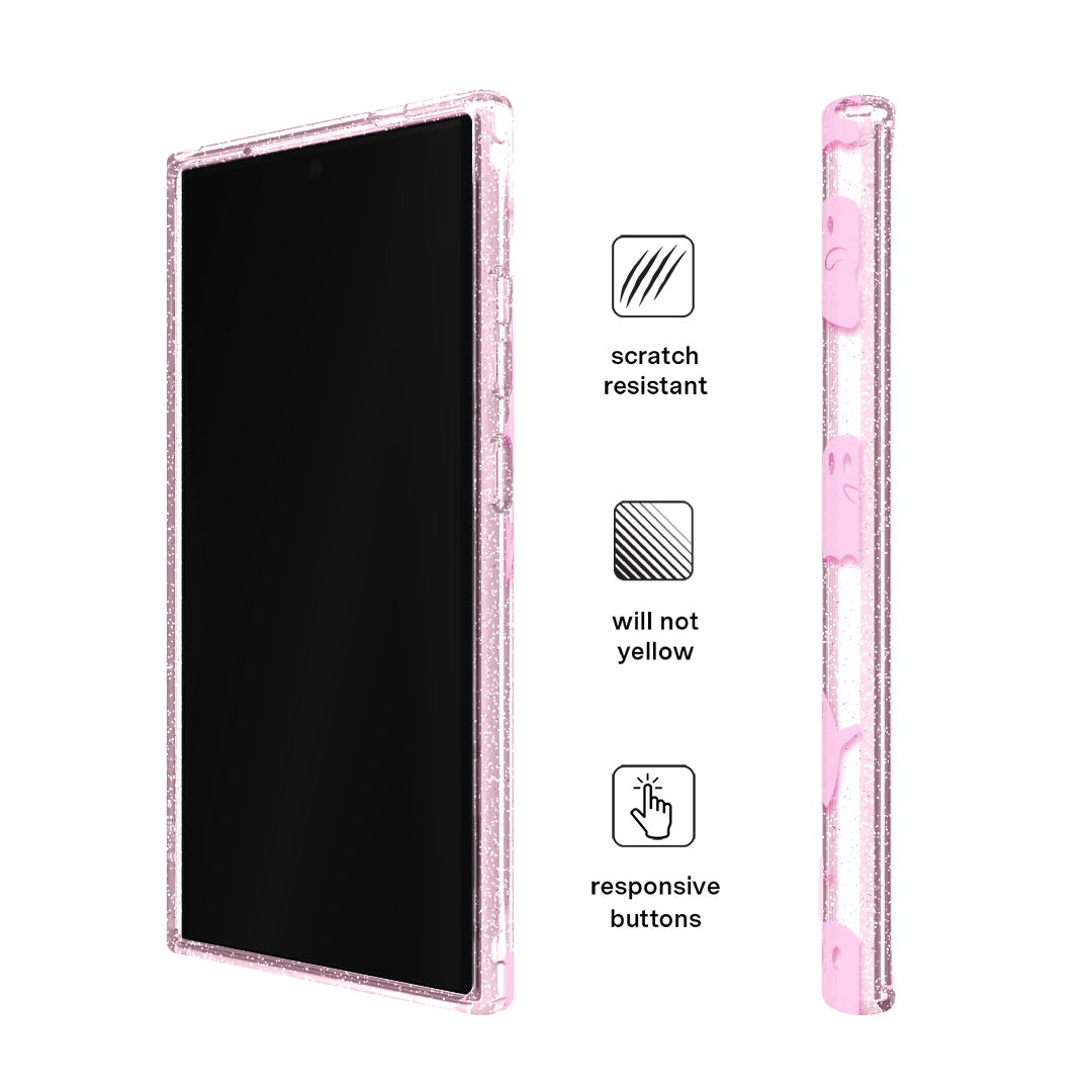 Ghosted Pink Glitter Samsung Case