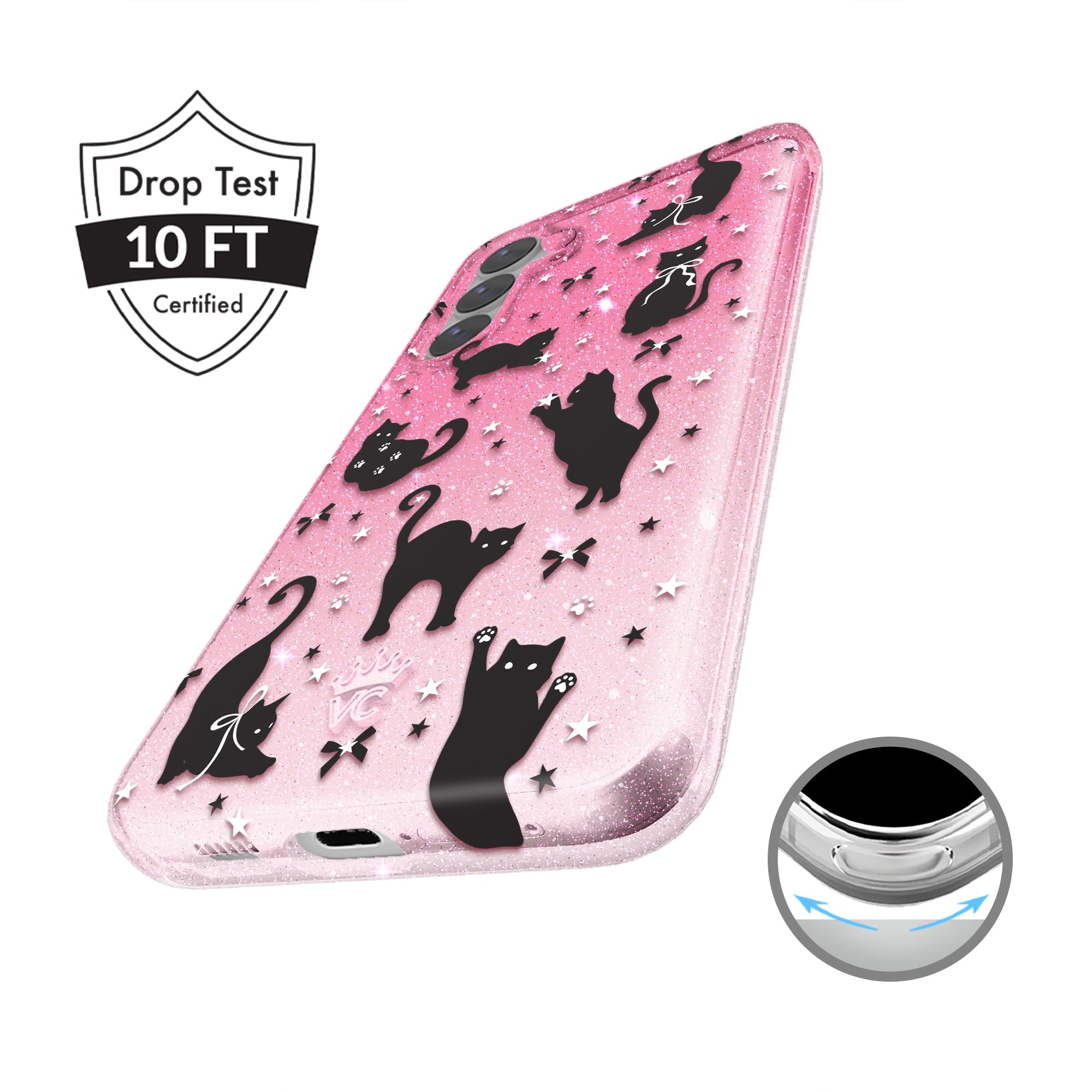 Lucky Kittens Glitter Samsung Case
