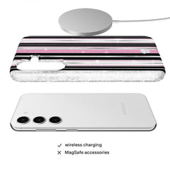 Pretty Punk Stripes Glitter Samsung Case