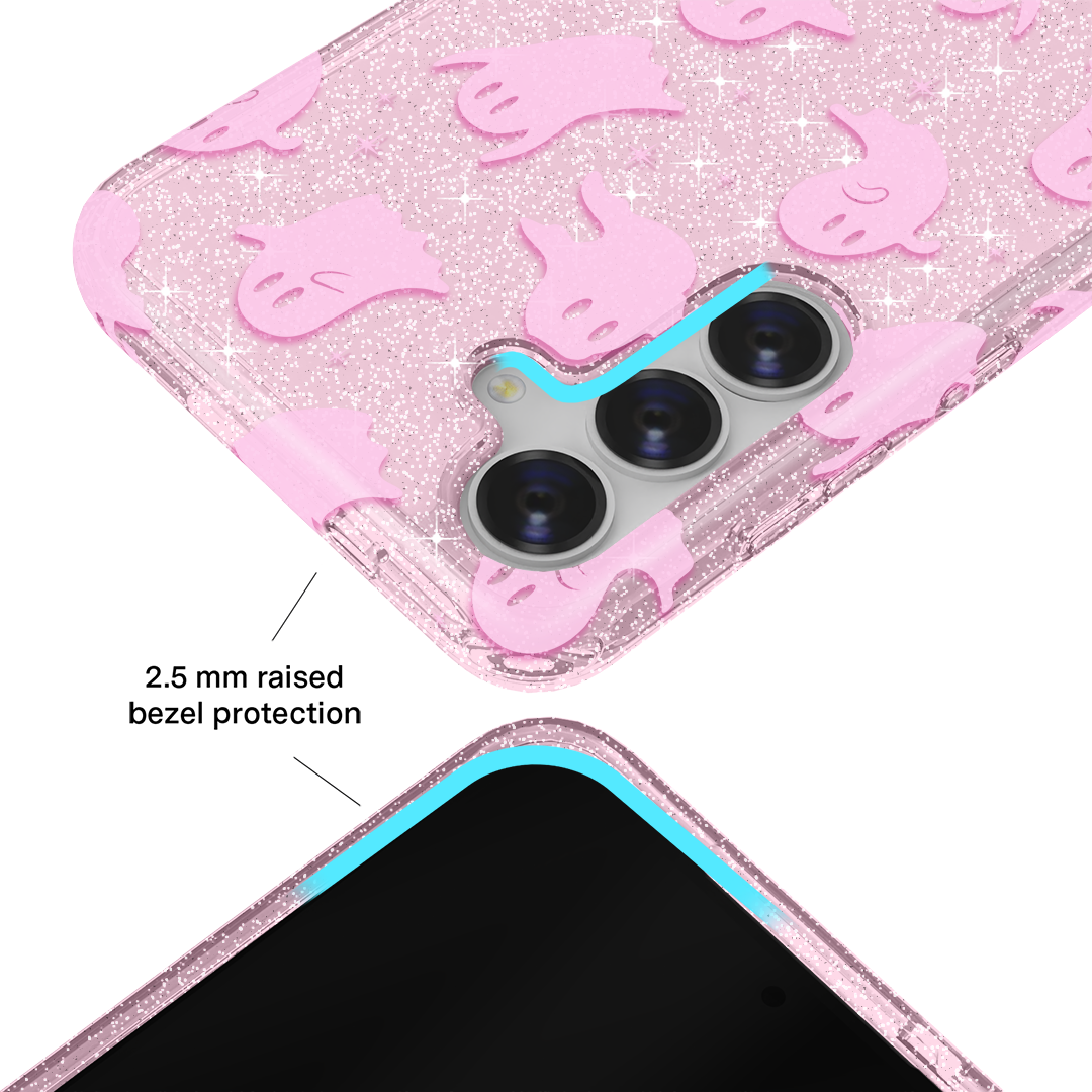 Ghosted Pink Glitter Samsung Case