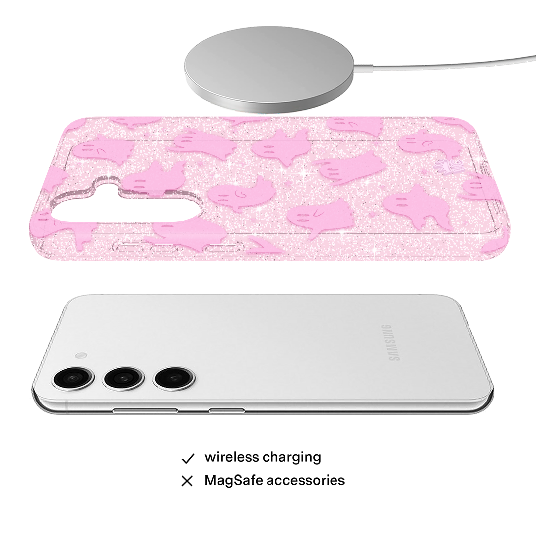 Ghosted Pink Glitter Samsung Case