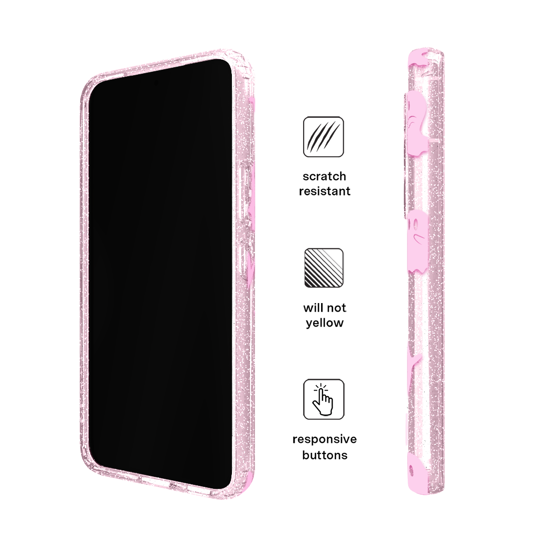 Ghosted Pink Glitter Samsung Case