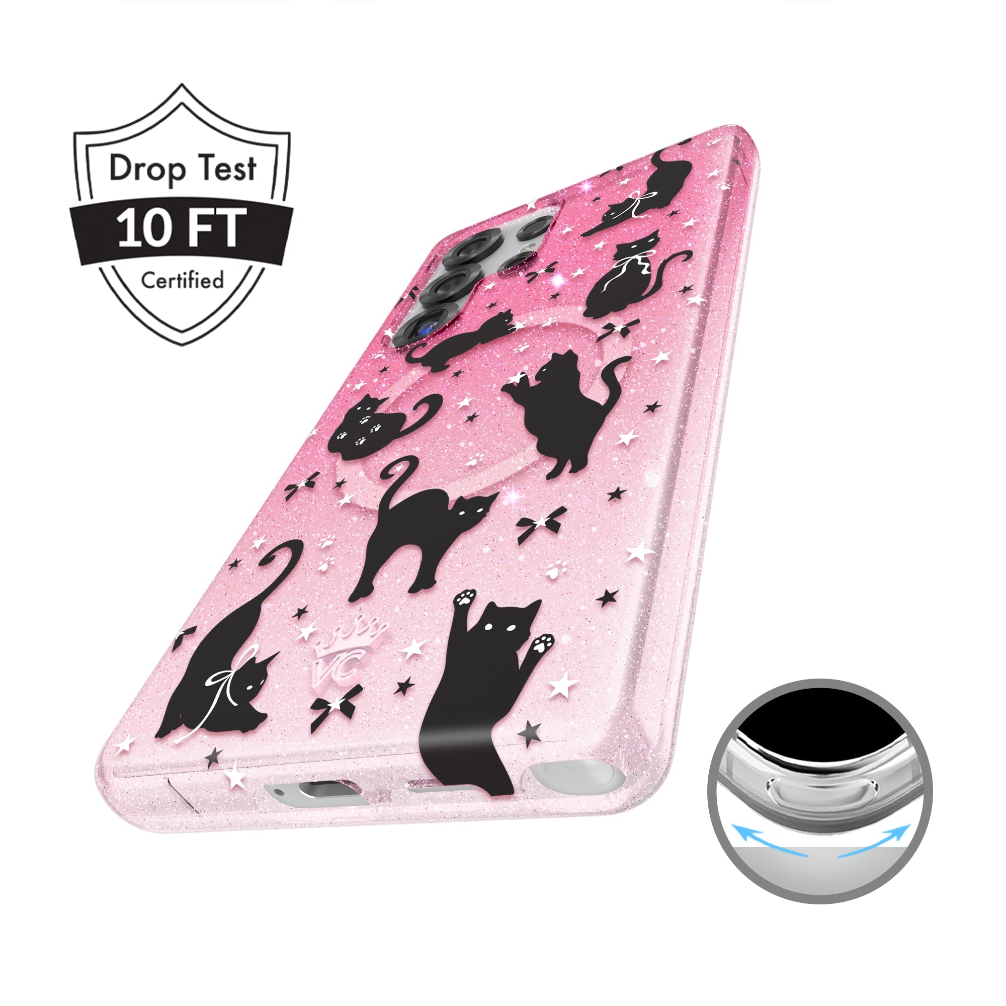 Lucky Kittens Glitter Samsung Case