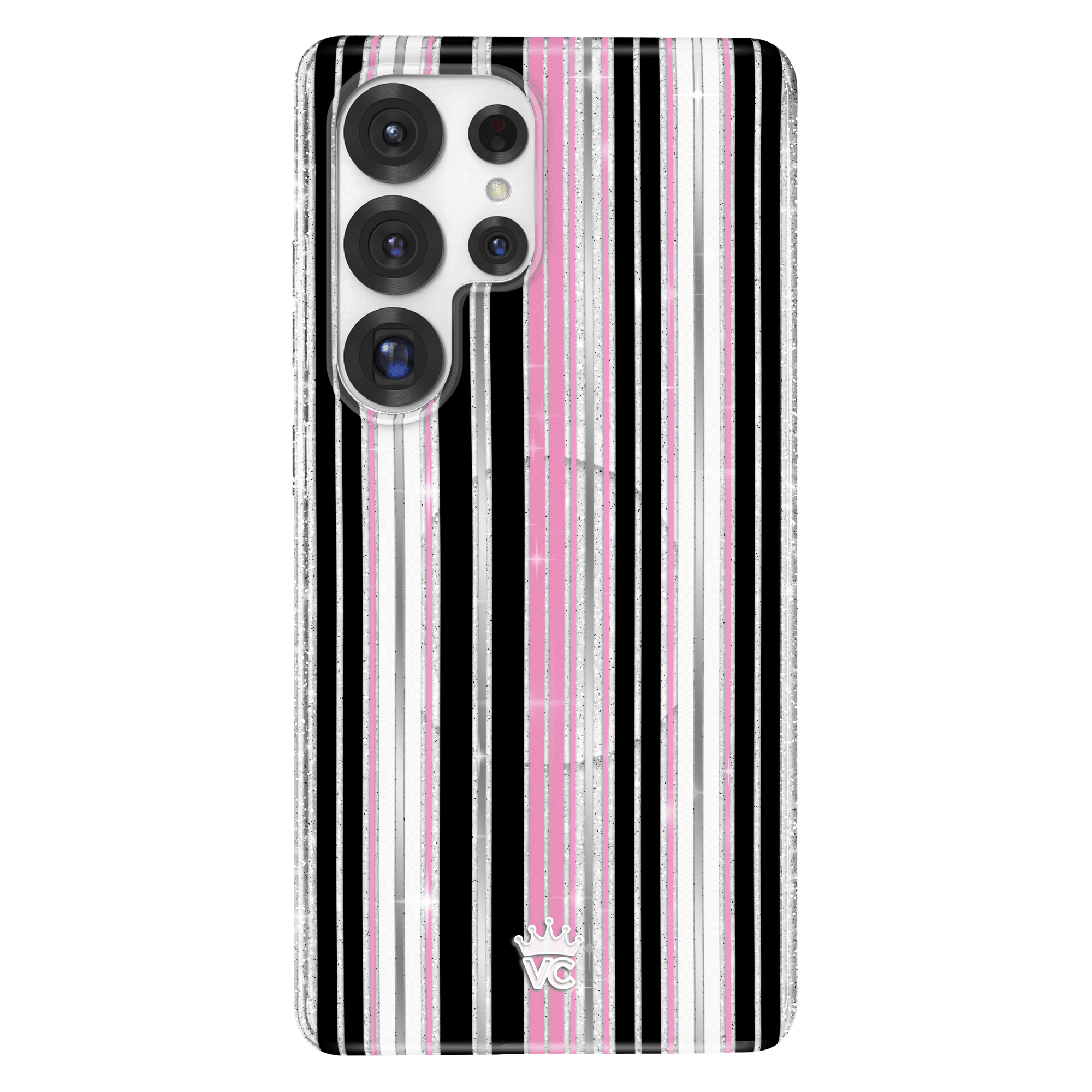 Pretty Punk Stripes Glitter Samsung Case