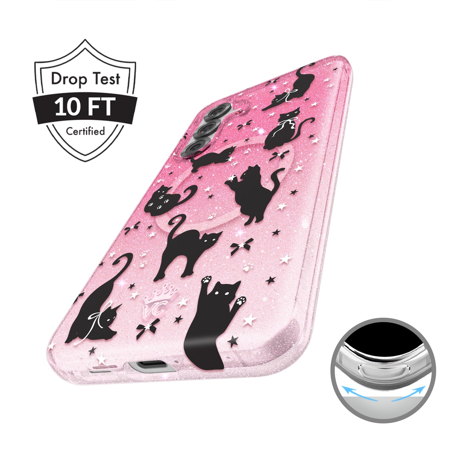 Lucky Kittens Glitter Samsung Case