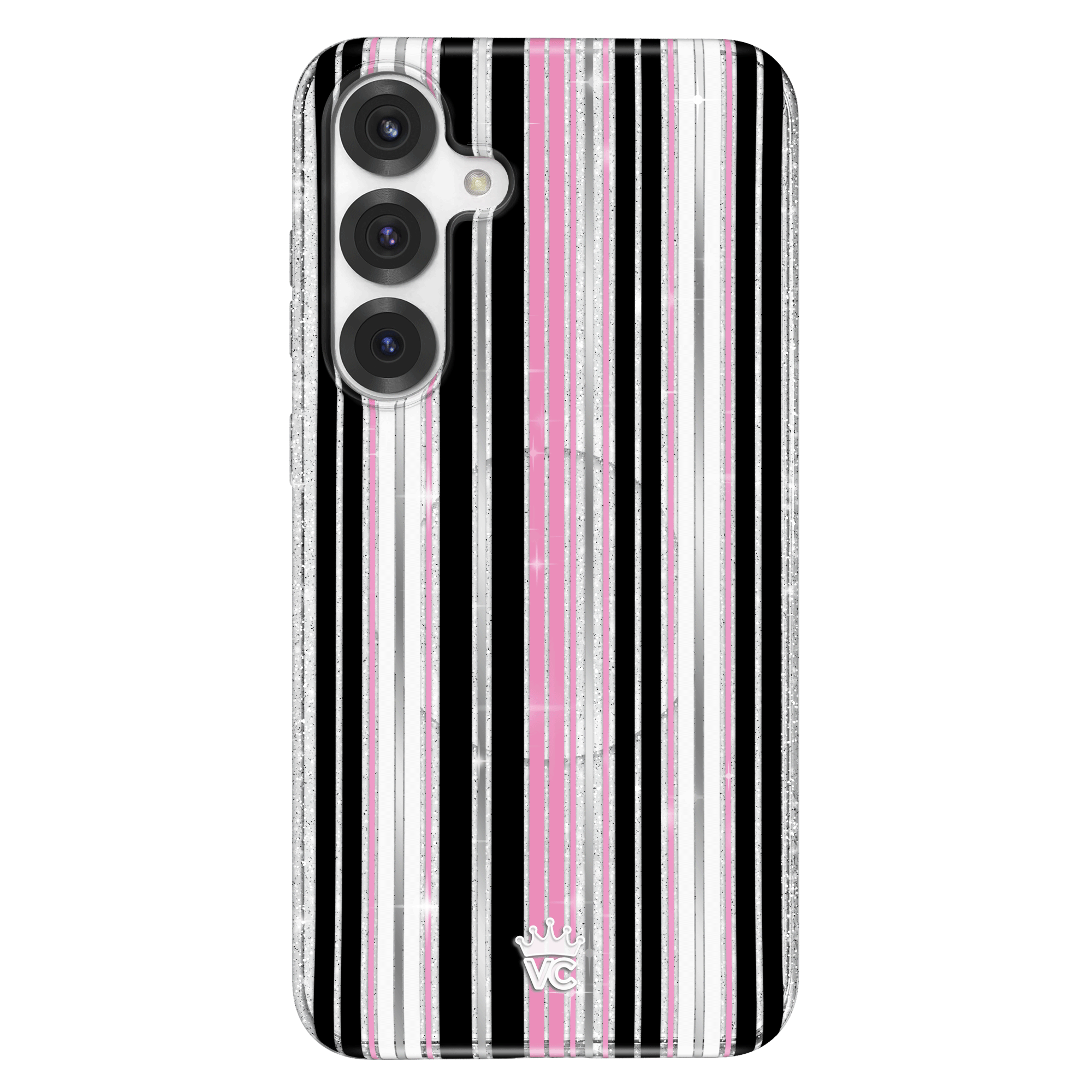 Pretty Punk Stripes Glitter Samsung Case
