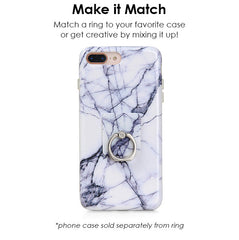 White Gray Marble Phone Ring