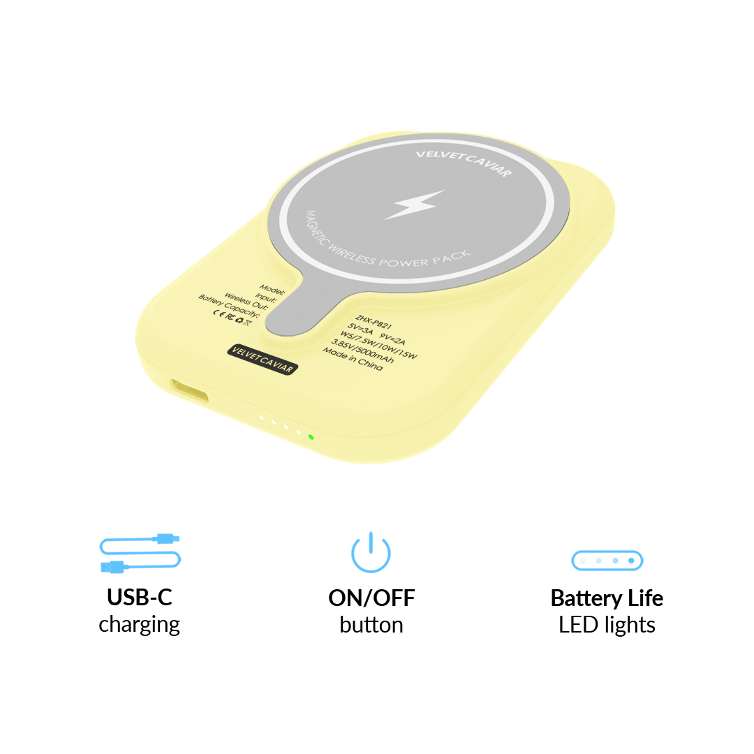 Yellow Portable MagSafe Charger Power Pack